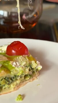 delicious cheese spinach pie girl with red nails eating breakfast green cheese spinach food health nutrition