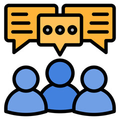 Group Discussion Icon Element For Design