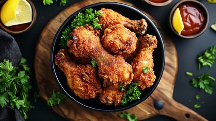 Crispy Fried Chicken Drumsticks Recipe and Food Photography