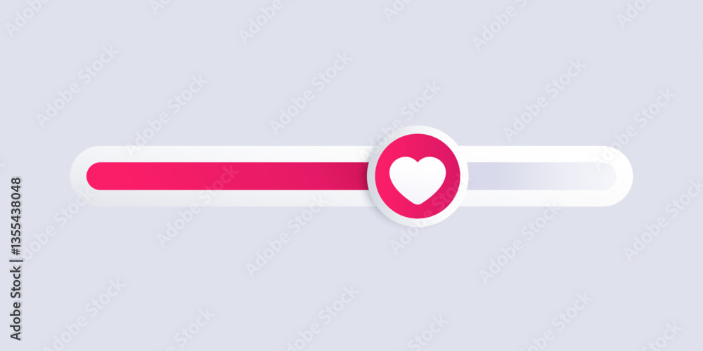 Poster slider bar with like icon, design for web and apps