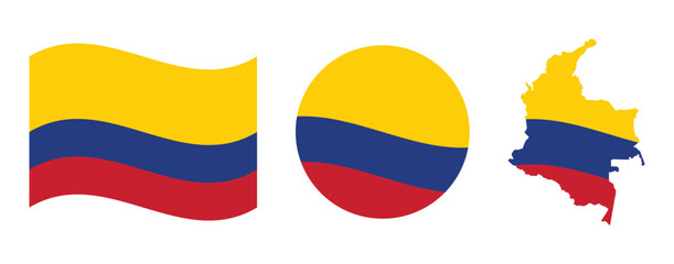 colombia flag map vector design