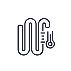 underfloor heating system line icon on white