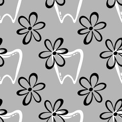 Medicine seamless teeth pattern for wrapping paper and fabrics and linens