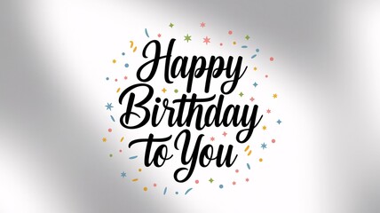 Joyful Wishes: A festive greeting card announces "Happy Birthday to You," accented by colorful confetti. It's a visual celebration of a special day, perfect for sharing good wishes.