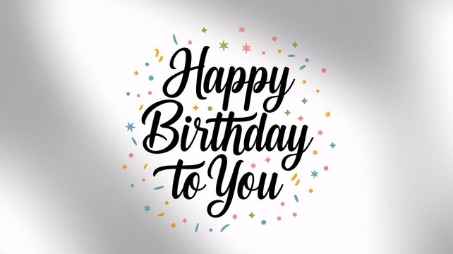 Joyful Wishes: A festive greeting card announces "Happy Birthday to You," accented by colorful confetti. It's a visual celebration of a special day, perfect for sharing good wishes.