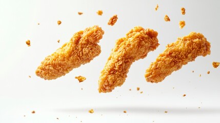 Crispy Golden Chicken Tenders in Flight
