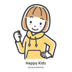 ガッツポーズをする女の子