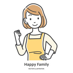 ガッツポーズをする若い女性