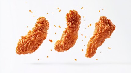Crispy Chicken Tenders in Flight Delicious Fast Food