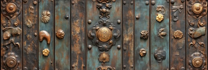 Fototapeta premium Ornate Metal Panels with Intricate Details