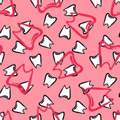 Medicine seamless teeth pattern for wrapping paper and fabrics and linens