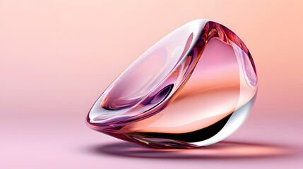 Pink and Orange Glass Gem on Soft Pink Background