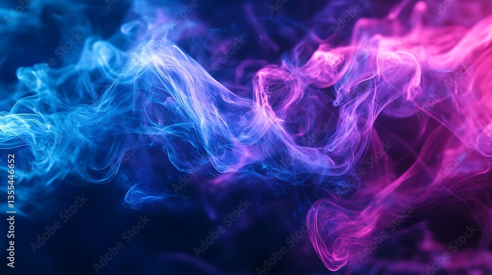 Poster abstract background of flowing colorful smoky gaseous wisps and forms