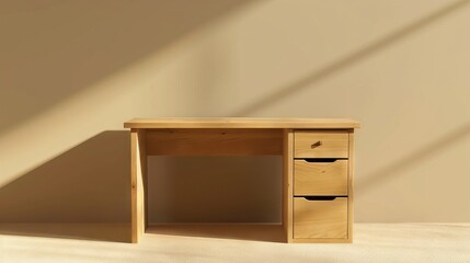 Office desks. Desk / Table with Clipping Path. A large oak desk with two drawers and an open cabinet. Office wooden table isolated on white.