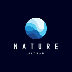 river logo design beautiful natural river scenery with simple minimalist concept illustration of product brand template