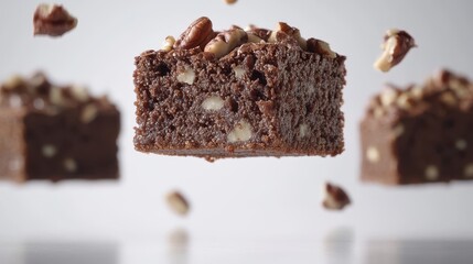 Pecan Brownie Bliss Levitating Treats on White.
