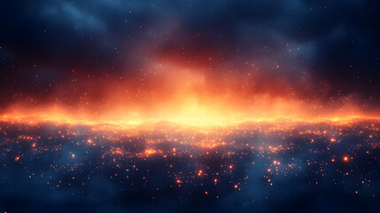 Fototapeta premium Fiery Horizon At Night