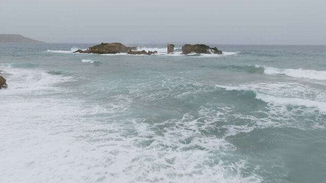 Crete Vai Beach Ocean Aerial View