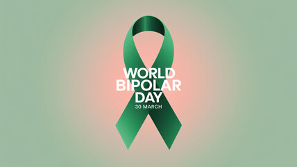 World Bipolar Day Green Ribbon