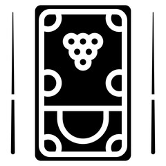 Bold Glyph Billiards Table with Pool Balls Icon