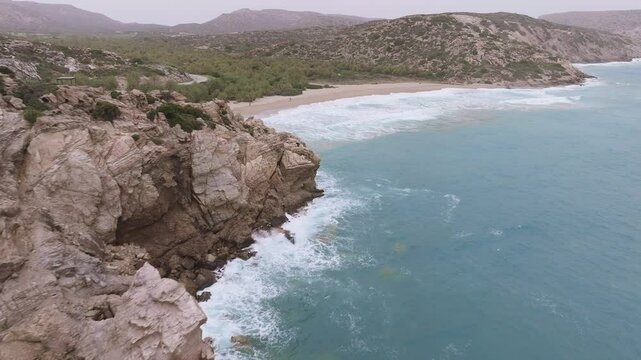 Crete Vai Beach Aerial View