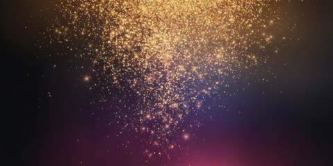 Obraz premium Golden sparks raining down on a dark gradient background