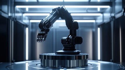 A robotic arm using AI for high-precision assembly.