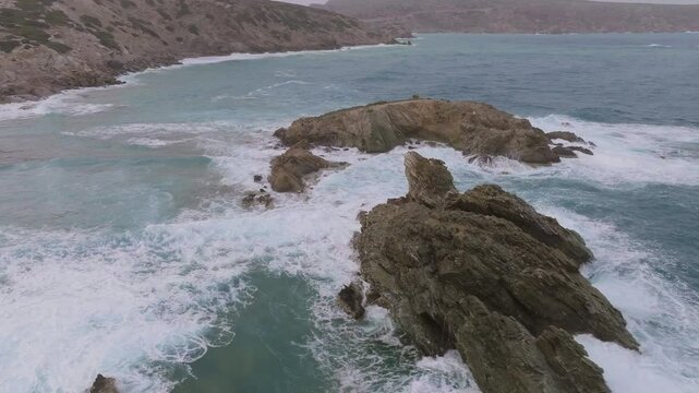 Crete Vai Beach Ocean Aerial View