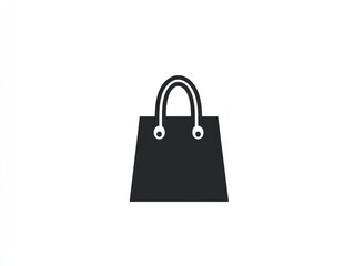 Simple shopping bag icon, plain background
