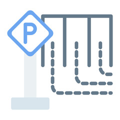 Colorful Flat Parking Sign Icon