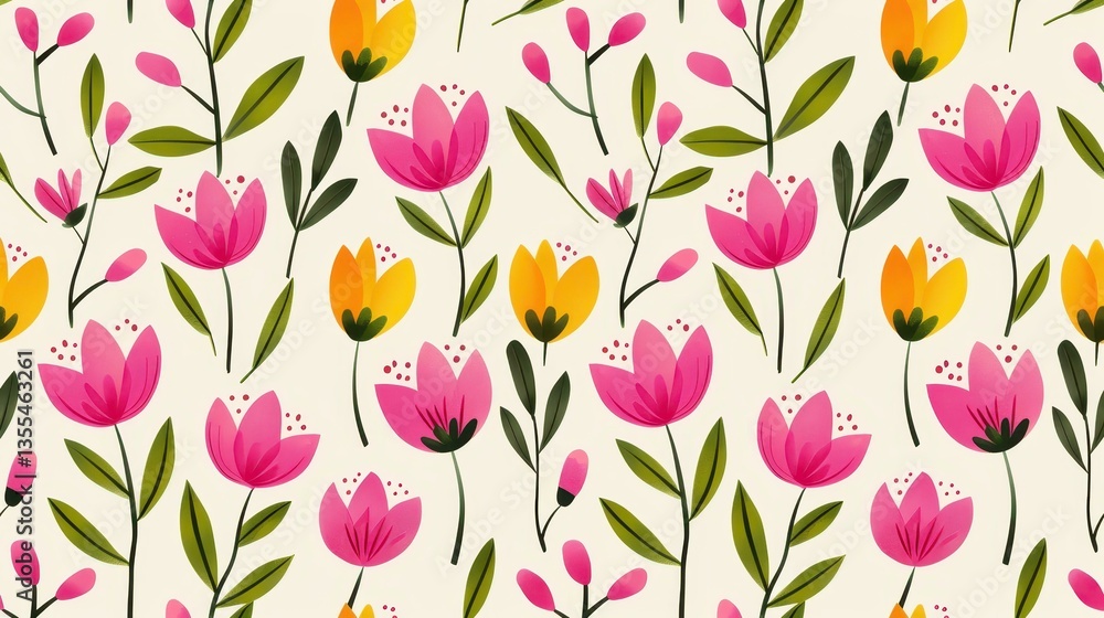 Poster bright and vibrant floral patterns perfect for any spring event, adding a touch of elegance to your 