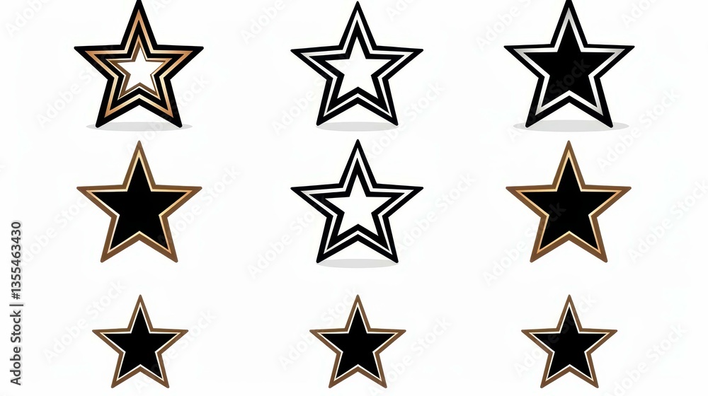 Poster shimmering black sparkles icon set, perfect for adding a touch of magic to any design project with v