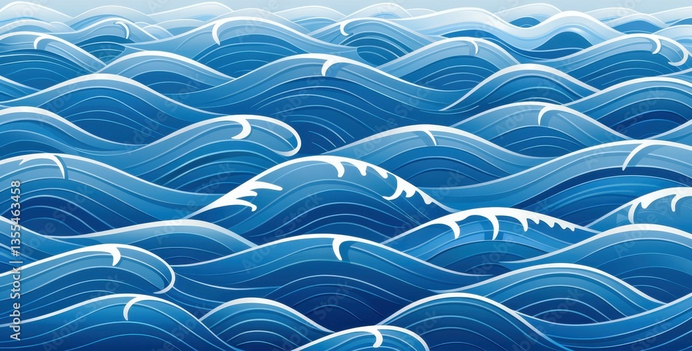 Aufkleber discover a mesmerizing vector seamless pattern featuring flowing waves, perfect for any creative pro