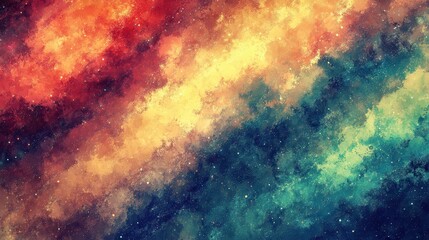 Fototapeta premium Cosmic Watercolor Dreamscape Vibrant Nebula Painting.
