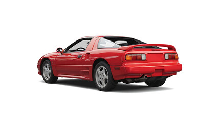 Fototapeta premium Red sports car studio shot isolated background automotive design