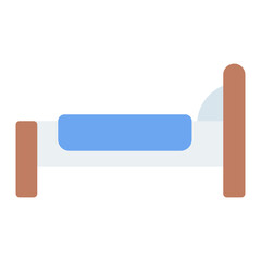 Colorful Flat Bed with Pillow Icon