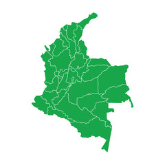 Colombia maps flat green vector design