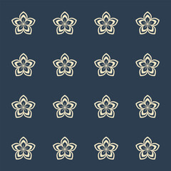 Floral Vector Pattern. Two-color bright spring Flower Ornament Pattern Background - floral graphic design element for web or print.