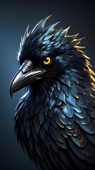 Stunning Close-Up of a Majestic Crow with Iridescent Feathers