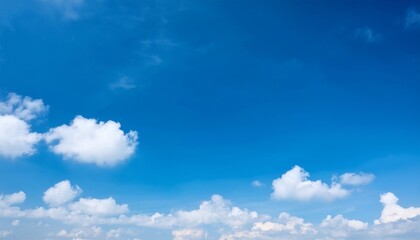Clear Blue Sky with Light Clouds and Peaceful Summer Atmosphere