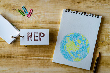 There is word card with the word NEP. It is an abbreviation for Net ecosystem production as...