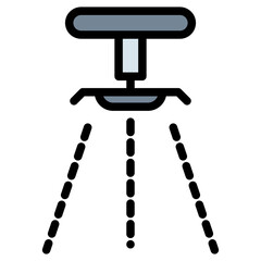 Colorful Flat Outlined Ceiling Fire Sprinkler Icon