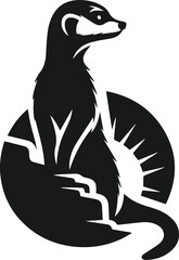 vector illustration of a black meerkat