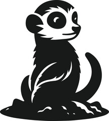 vector illustration of a black meerkat