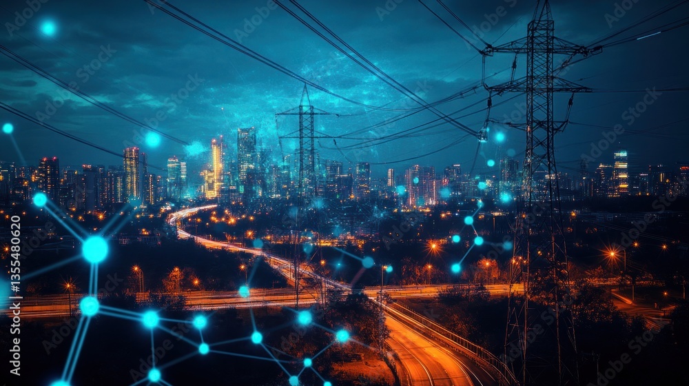 Poster a smart grid powered by ai energy optimization.