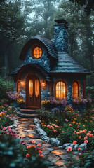 Pixellated Cottage In A Lush Forest Garden
