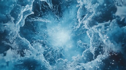Imagen abstracta de hielo y agua en tonos azules