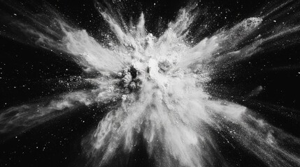Explosión de polvo en blanco y negro
