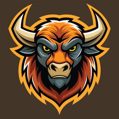 Fierce Bull Logo – Angry Bison Head Mascot – Sports, Gaming, Esports