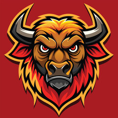 Fierce Bull Logo – Angry Bison Head Mascot – Sports, Gaming, Esports